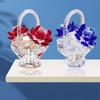 Crystal Art Crystal Flower Basket Figurines Beautiful Car Ornaments  Wedding