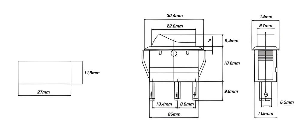 3 шт. Выключатель Вкл/Выкл, Светодиодная защелкивающаяся кнопка 12 В Синий Внедорожный