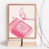 Плакат Lucky You с розовым принтом, настенное искусство, ретро, модное, эстетичное, забавное, искусство, минималистская картина на холсте, декор для дома и спальни