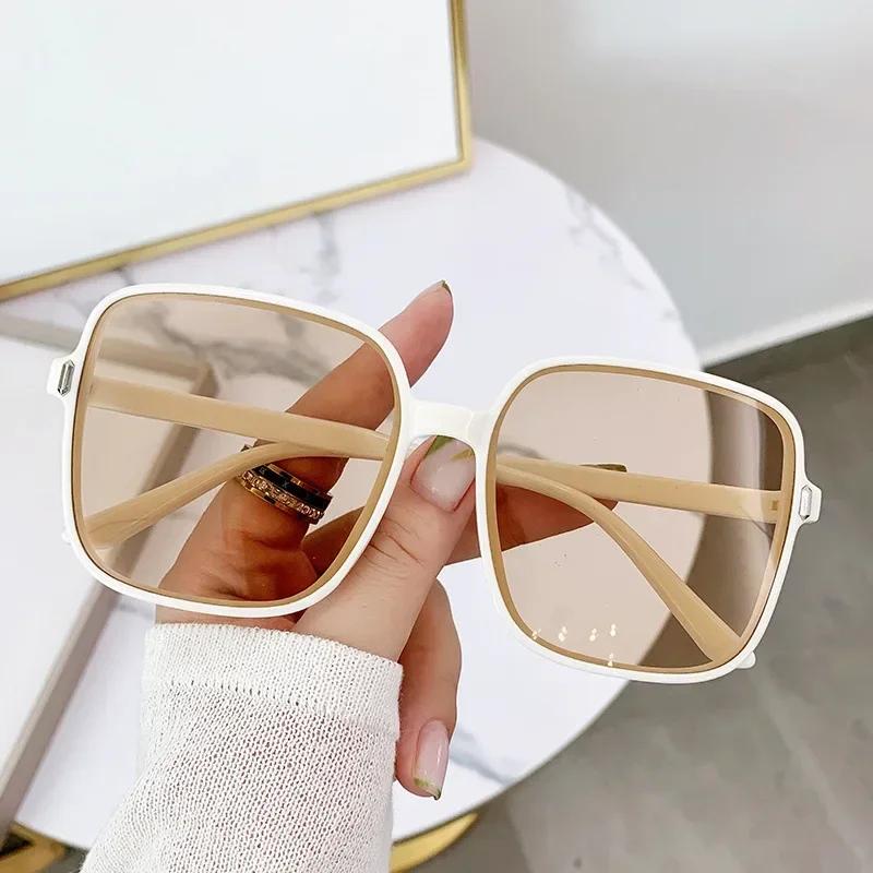 New  Square Sunglasses With Gradient Color Sunglasses Women'S Trend Uv Resistant Retro Oversized Eyeglasses Fashion Eyewear