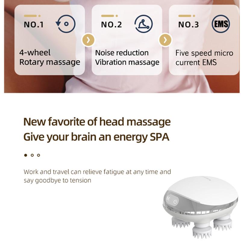 Электрический массажер для головы Scalphero, беспроводной массаж головы, терапия красным светом, водонепроницаемый массажер для тела, плеч, шеи, здравоохранение