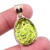 Натуральный натуральный молдавит драгоценный камень 925 цельное серебро двухцветный кулон 1.5" Z8V88