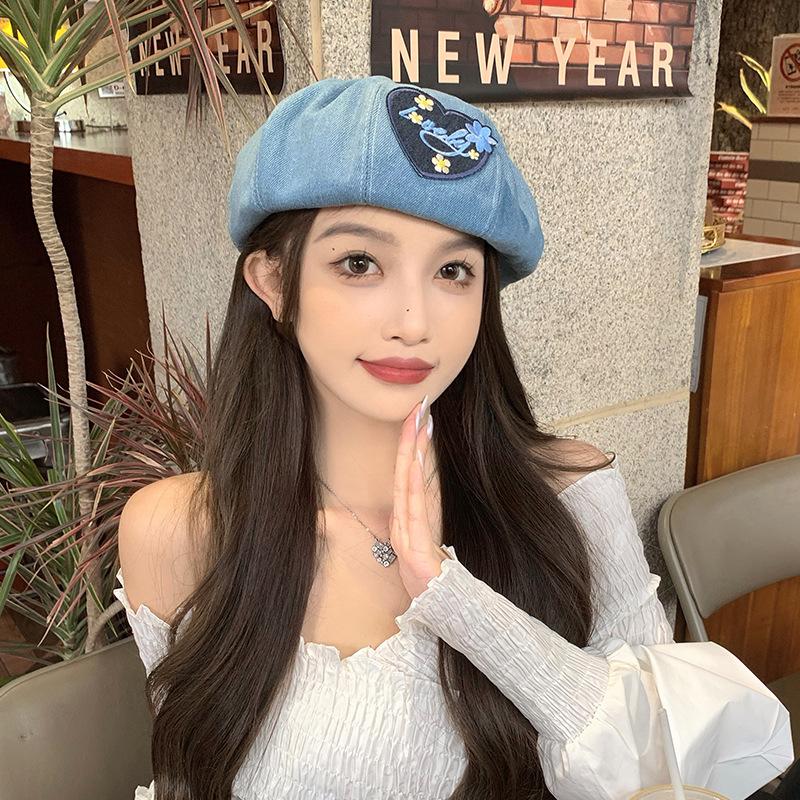 Милая и симпатичная шляпа женская 2024 новый ковбойский берет женский универсальный для лица маленький большой окружности головы восьмиугольная шляпа лето