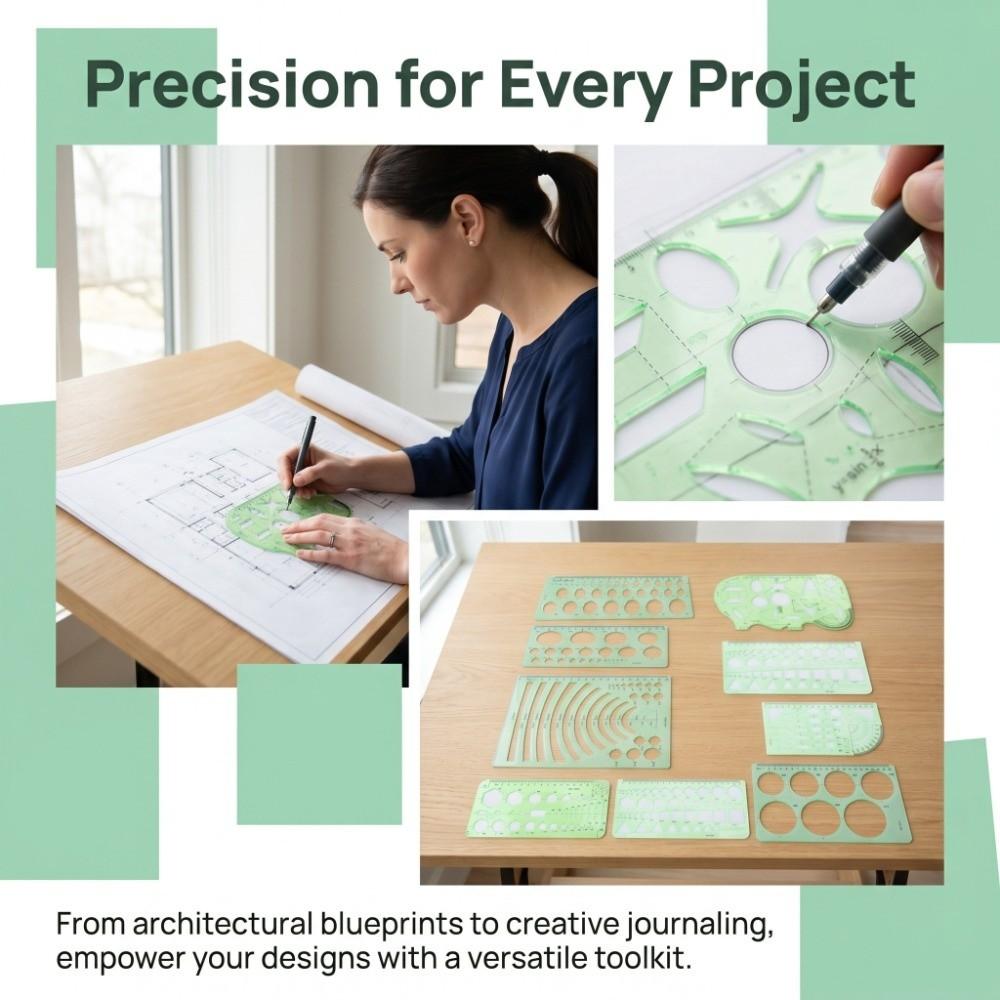 6 Sets Architecture Draft Template Rulers DIY Craft Template General Drawing Creation