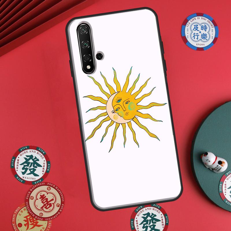 Искусство Солнца и Луны Для Huawei P20 P30 P40 Lite P60 Pro Nova 12i 11i 8i 12s 9 10 SE Y90 Y60 Y70 Y72 Y61 Y91 Чехол