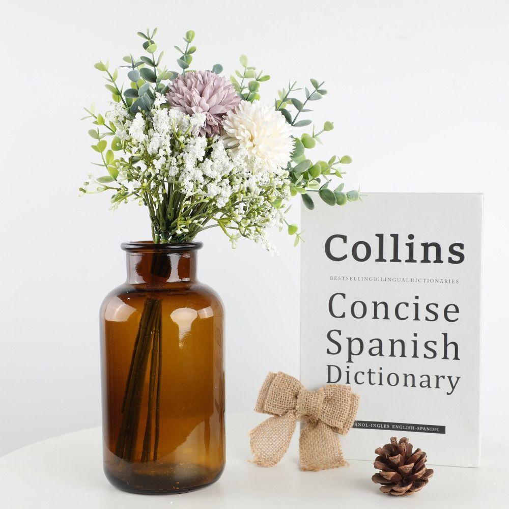 White Silk Dandelion Bouquet Bride Bouquet Fake Flower Vintage Artificial Flowers