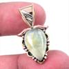 Natural Prehnite Gemstone 925 Solid Sterling Silver Two Tone Pendant 1.50" G1S76