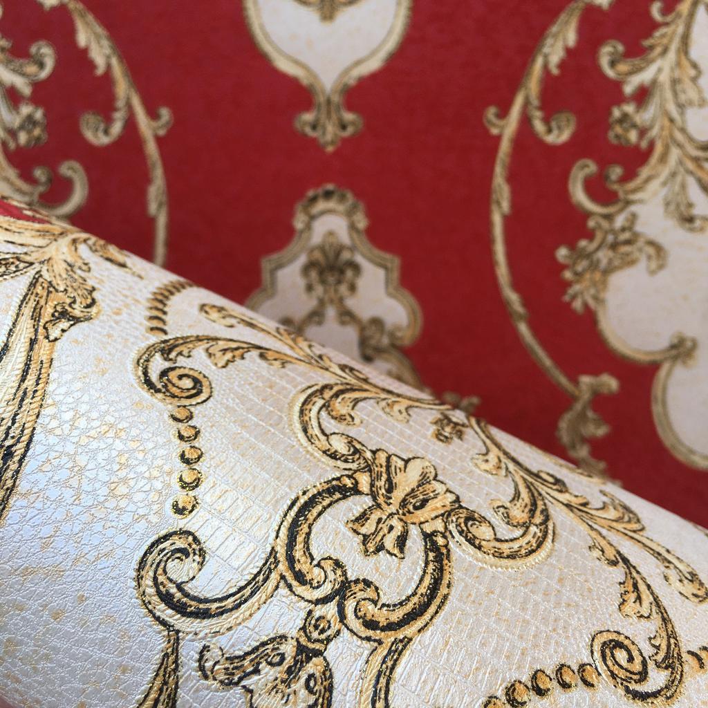 Роскошные Дамасские Виниловые Обои ПВХ Рулон Обоев Белый Черный Синий Красный Водонепроницаемое Настенное Покрытие Гостиная Спальня Украшение Дома