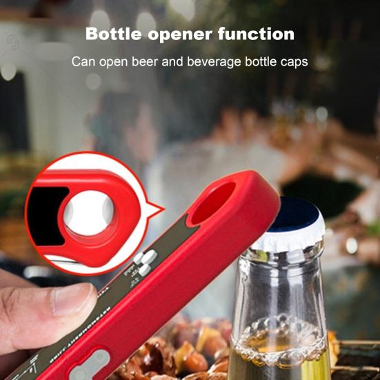 Водонепроницаемый пищевой термометр зонд цифровой дисплей высокоточный складной дизайн функция открывалки для бутылок беспроводной термометр для мяса питание от батареи