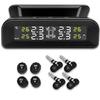 TPMS Car Tire Pressure Alarm Monitor System Display Intelligent Temperature Warning with 4 Sensors Solar Power Charging