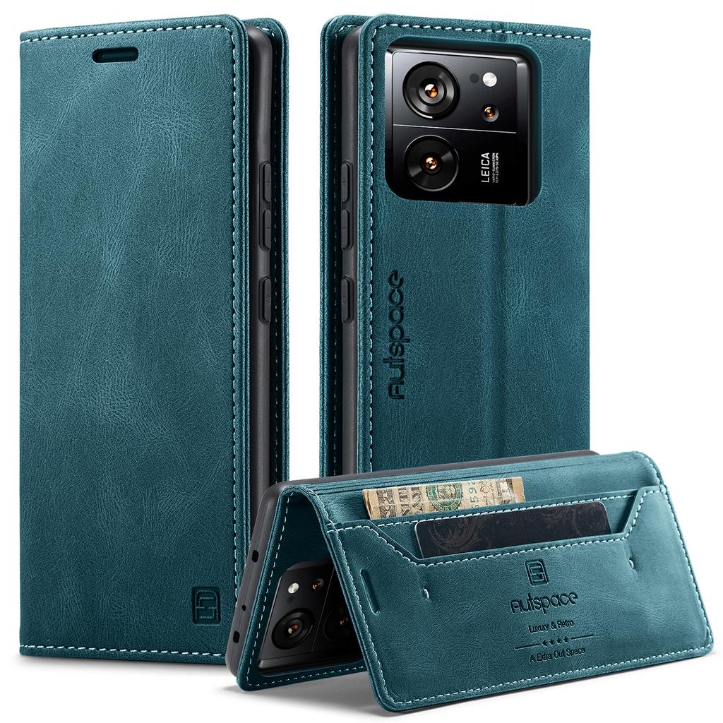 Для Xiaomi 13T Pro/Xiaomi 13T Чехол-кошелек AUTSPACE A01 Кожаная обложка-подставка с держателем для карт с RFID-блокировкой