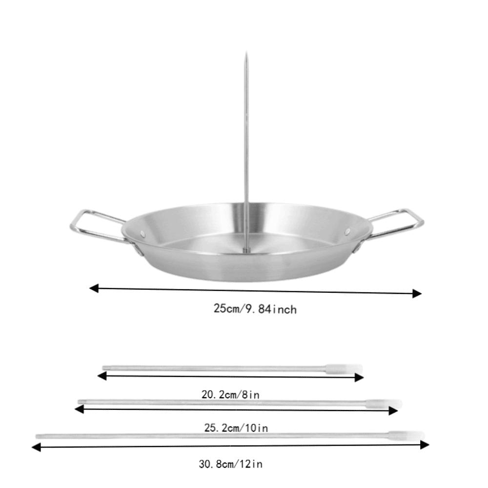 Non Stick Surface Stainless Steel Skewer Detachable Spikes Barbecue Grill Plate Outdoor Camping