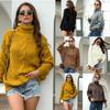 New Autumn and Winter College Style Knitwear for Women Thick Thread Twist Turtle Neck Pullover Sweater for Women
