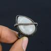 Moonstone Gemstone Copper Wire Wrapped Handmade Jewelry Ring For Wedding Gift All Size