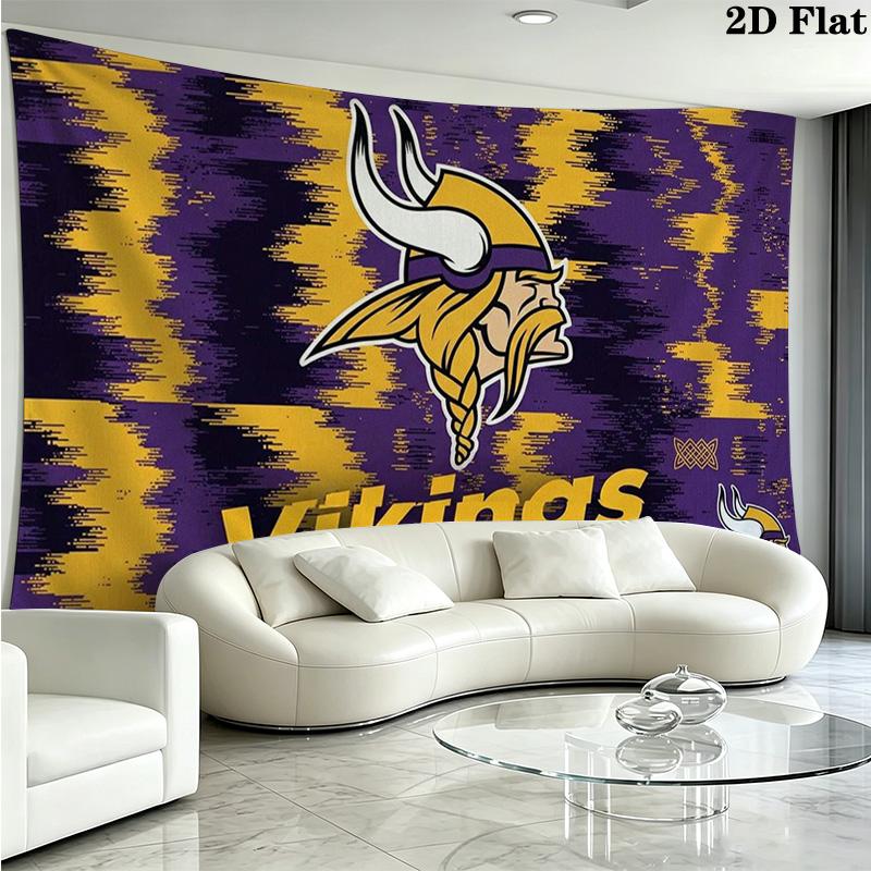 Minnesota Vikings Wall Tapestry Aesthetic Wall Hanging Printed Fabric Blanket Decorative Tapestries for Bedroom Living Room Home Decor