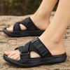 2025 лето сандалии с открытым носком модный тренд повседневная мужская обувь платформа легкие шлепанцы на одном ремешке быстросохнущая обувь