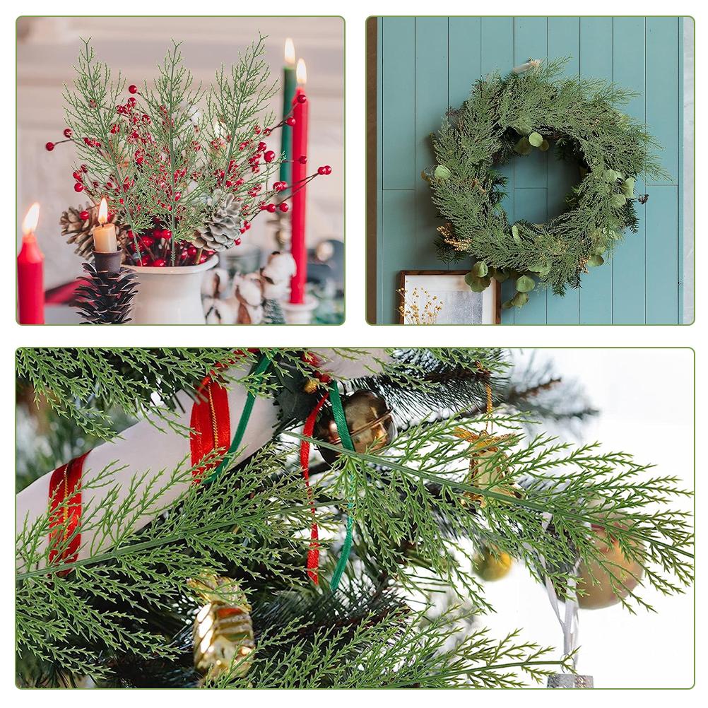 40 шт. искусственные сосновые ветки иголки для растений имитация веток пластиковые искусственные железные стебли своими руками