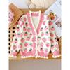 Girls' Cardigan Sweater Autumn New Arrival Kids Fashion Knitwear Baby Spring and Fall Strawberry Style Jacket