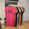 Loose-fitting Large-sized Women's Round-neck Short-sleeved T-shirt Dress, Long Laid-back Style Dress, Knee-length Sleeping Dress