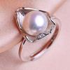 seniko Кольца с натуральным пресноводным жемчугом для женщин, модное женское кольцо с кубическим цирконием и CZ, ювелирные изделия с жемчугом, регулируемое кольцо