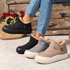 Women'S Plush Faux Fur Winter Boots Soft Warm and Light Beige-Friendly with Low-Top Design