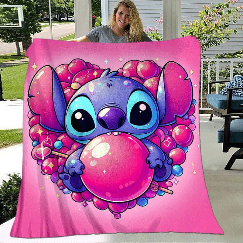 1pc Stitch Printing Blanket - Soft, All-Season Throw for Living Room, Bedroom,Travel