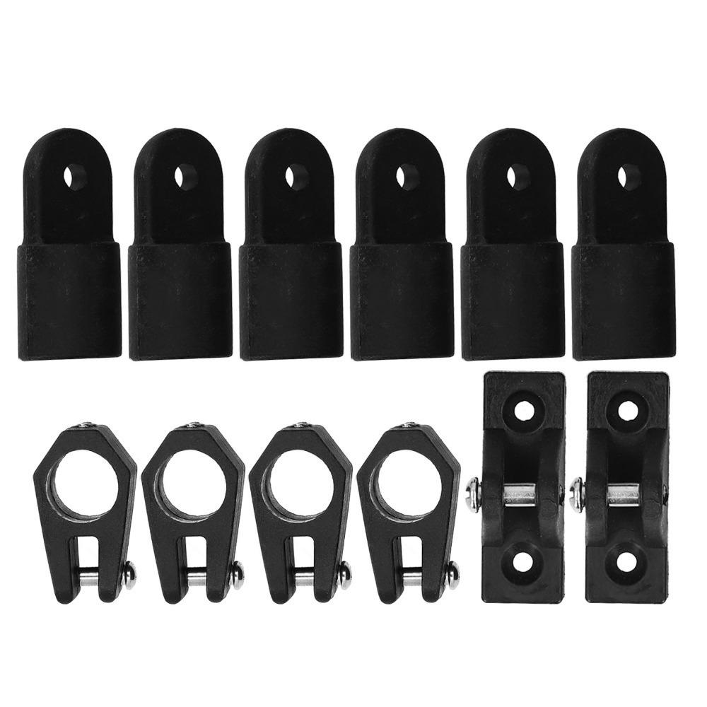 12pcs/set 7/8'' Jaw Slide Black Eye End Cap Fitting Hardware Deck Hinge Bimini Top Installation