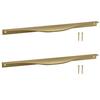 Set of 2x Furniture Handles, Aluminum, Matte Gold, for Furniture, 340 Mm