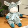 Adorable Brown Blue And Green Plush Donkey Stuffed Animal Soft Toy For Kids Gift