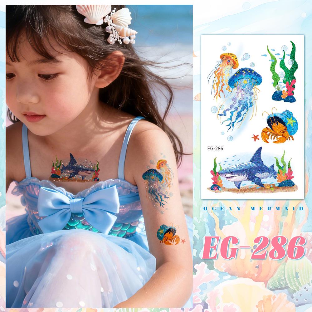 Ocean Glitter Animal Waterproof Tattoo Stickers for Kids