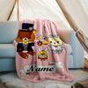 Personalized Custom Name Blanket - San-X Rilakkuma Print Design,Blanket for Sofa,Bed,Travel,Camping - Soft and Warm, Great Gift