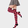 Striped Blue & White Over-the-Knee Cosplay Socks for Women - Anime Thigh Highs