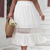 Plus Size Button High Waist Half-body Skirt Summer Loose Big Swing Skirt Temperament Elegant Skirt