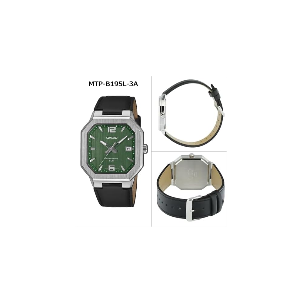 Casio Standard MTP-B195 Unisex Analog Watch Leather Band 50m Water Resistant