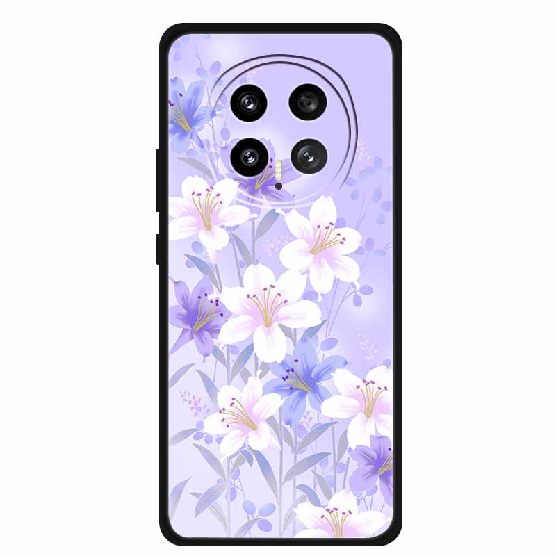 Защитный чехол для мобильного телефона For Honor Magic8 5G, с цветочным рисунком, мягкий, черный силикон, задняя крышка для Honor Magic 8 2025, чехол Funda
