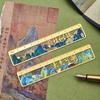 1 Piece Creative Bookmarks Retro Floral Mountains Landscape Bookmarks For Kids 10cm Brass Scrapbook Ruler Cute Student Supplies