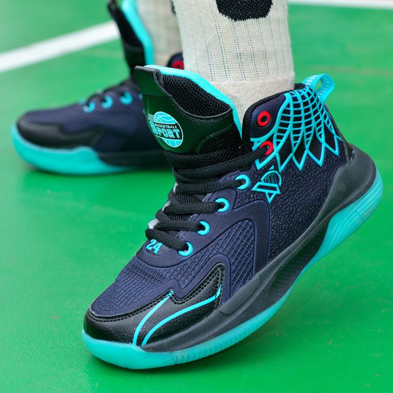 Детская спортивная обувь 31-40, дышащая детская баскетбольная обувь с сеткой, студенческая спортивная обувь