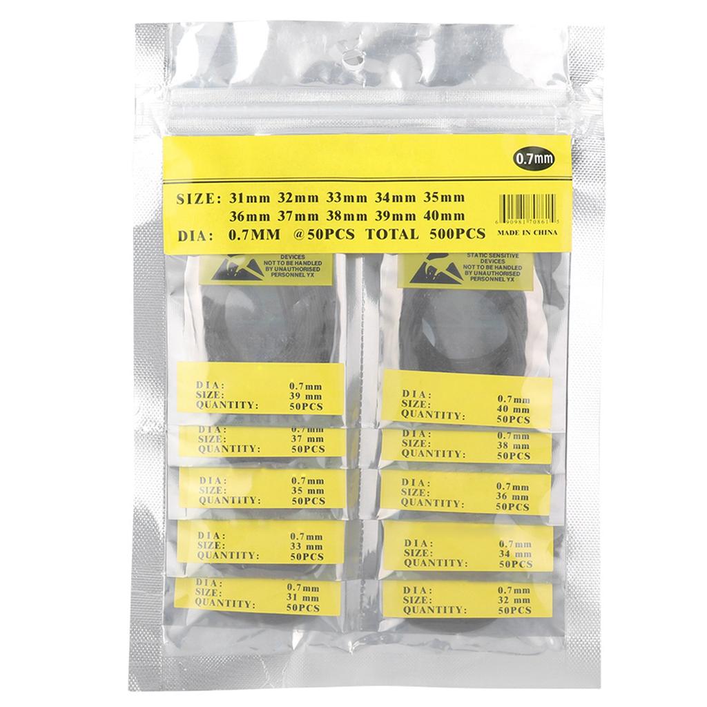 500pcs/bag O Ring Rubber Seal Watch Back Cover Seal Gaskets Watch Repairing Tool (0.8)