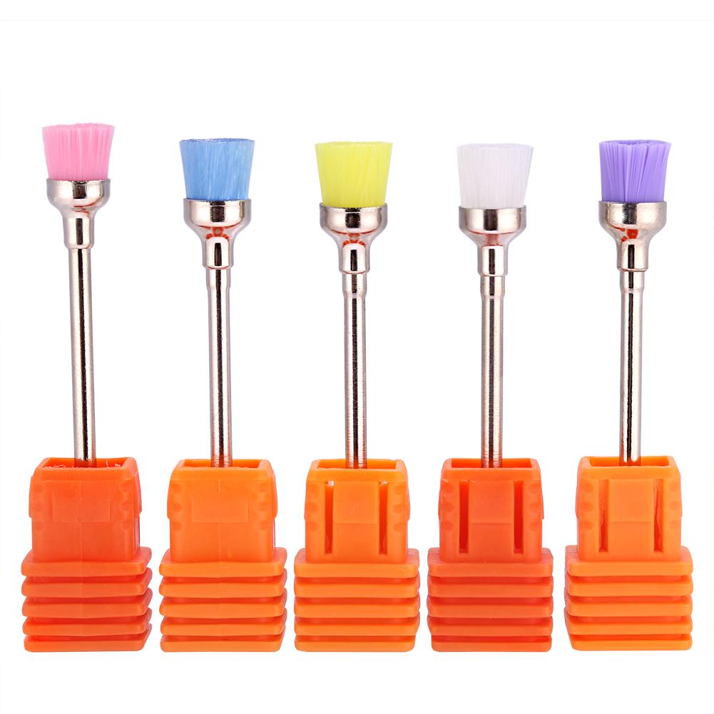 5pcs Nail Polish Grind Drill Clean Brush Head for Electric Nail Drill Machine Nail Dust Remover