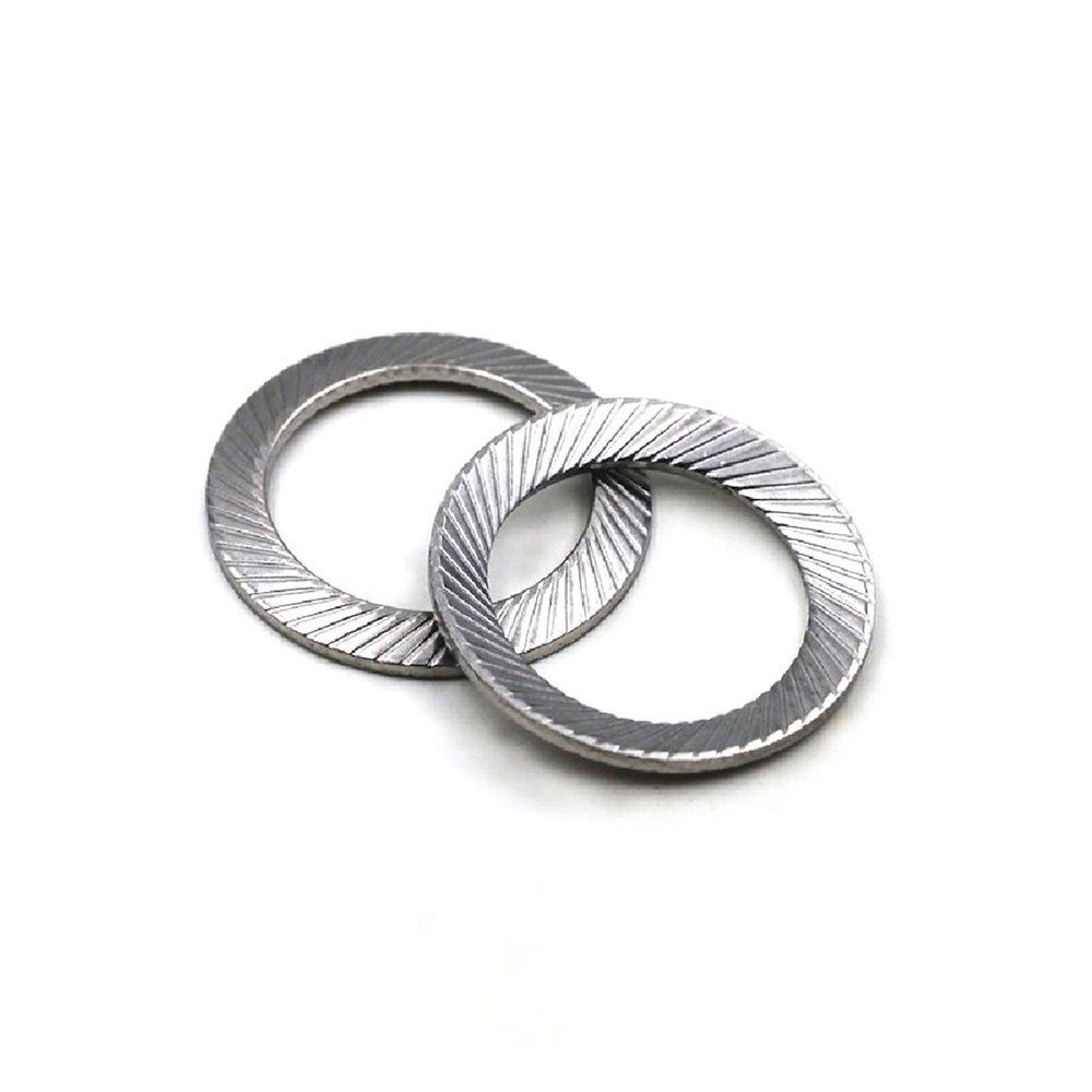 304/316 Stainless Steel Double-Sided Anti-Loosening Knurled Wing Nut Washer DIN9250S vs Heavy-Duty Thickened Washer