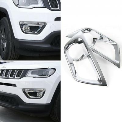 Внешняя передняя крышка-рамка противотуманной фары для Jeep Compass 2017+ Хром