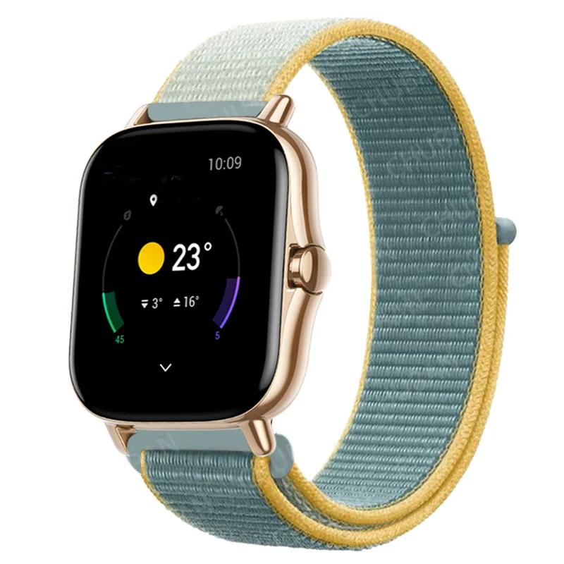 20mm/22mm Nylon Loop Watch Band For Amazfit GTS/4/2/2e/3/GTS2 Mini/GTR 4/3 pro/GTR2/2e/stratos 2/3 Bracelet Amazfit Bip-u Strap