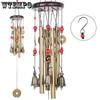 1PC Vintage 4-tube Metal Antique Copper Decorative Bell Home Outdoor Rust-Resistant Outdoor Decorative Hanging Bells Ornaments