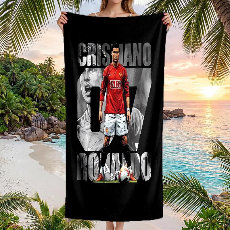 Пляжное полотенце Cristiano Ronaldo Мягкое из микрофибры Летнее полотенце Быстросохнущее Впитывающее полотенце для пляжа Бассейна Путешествий