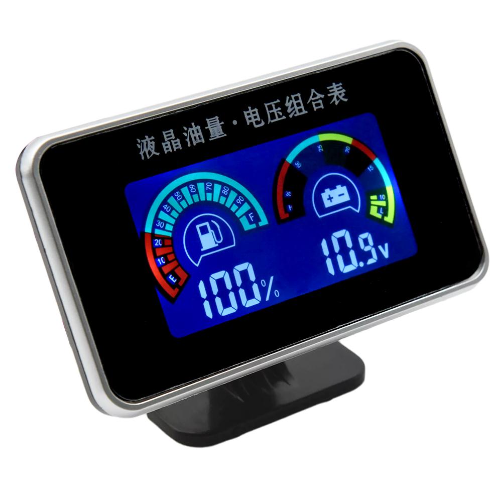 Fuel Level Sensor+Fuel Gauge 2 IN 1 Fuel Level Meter + Voltmeter Fit Car Truck Motorcycle 12V/24V 380mm 280mm Sender Unit Custom