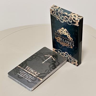 Карты Рун Старшего Футарка 10,3*6 см со значениями – 25 шт. Оракул Мифологии Севера для Гадания и Медитации
