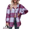 2024 New Autumn and Winter Fashion Simple Casual Hooded Plaid Shirt Loose and Comfortable Commuting Medium Length Women's Coat