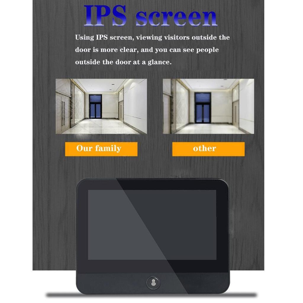 Умный дом Tuya WiFi глазок дверной звонок S52 маленькая камера 1080P 4,3 дюйма PIR обнаружение движения цифровой дверной просмотрщик односторонний разговор