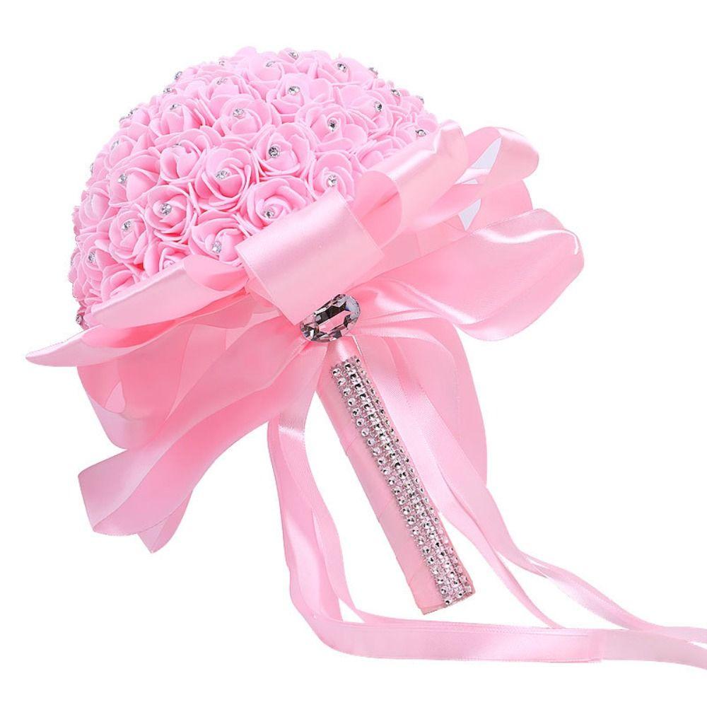 With Handle Engagement Home Decor Foam Roses Rose Bouquet Artificial Flower Bride Holding Flower