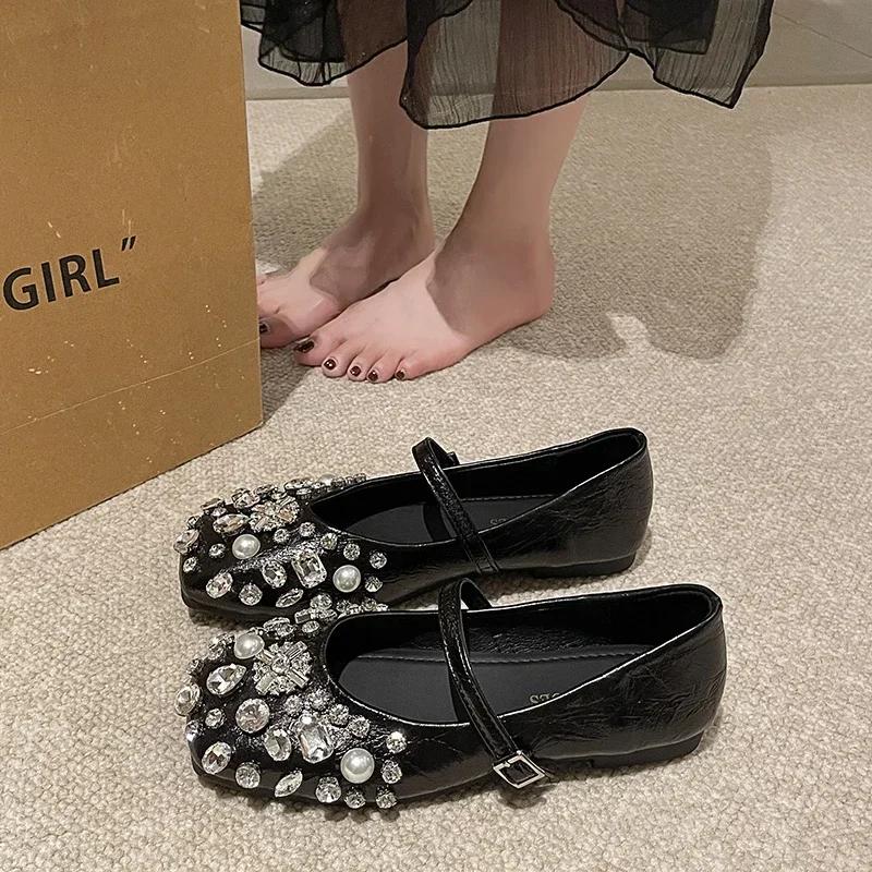 Модные высококачественные летние женские балетки на плоской подошве со стразами, женские мокасины на платформе, сетчатые блестящие женские повседневные туфли с кристаллами